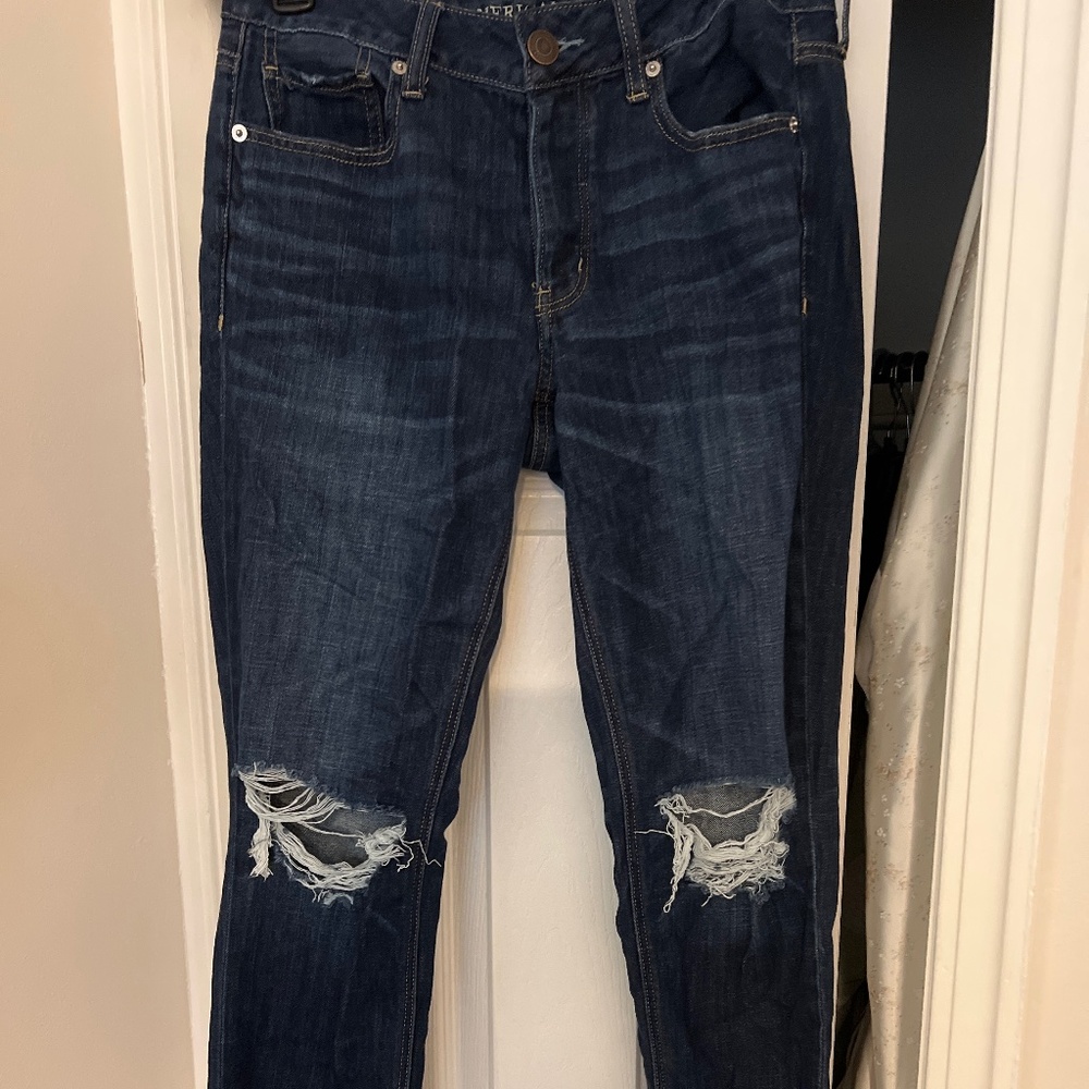 American Eagle Mid rise ripped jeans